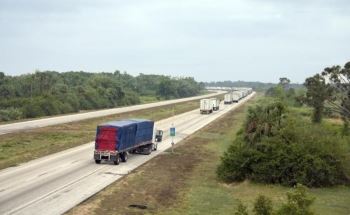 Truck back up on highway